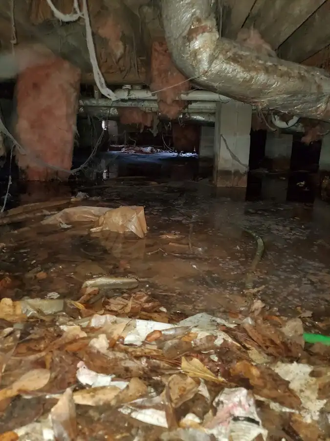 Crawl space flood assessment for Commercial Water Damage Restoration in Lower Merion